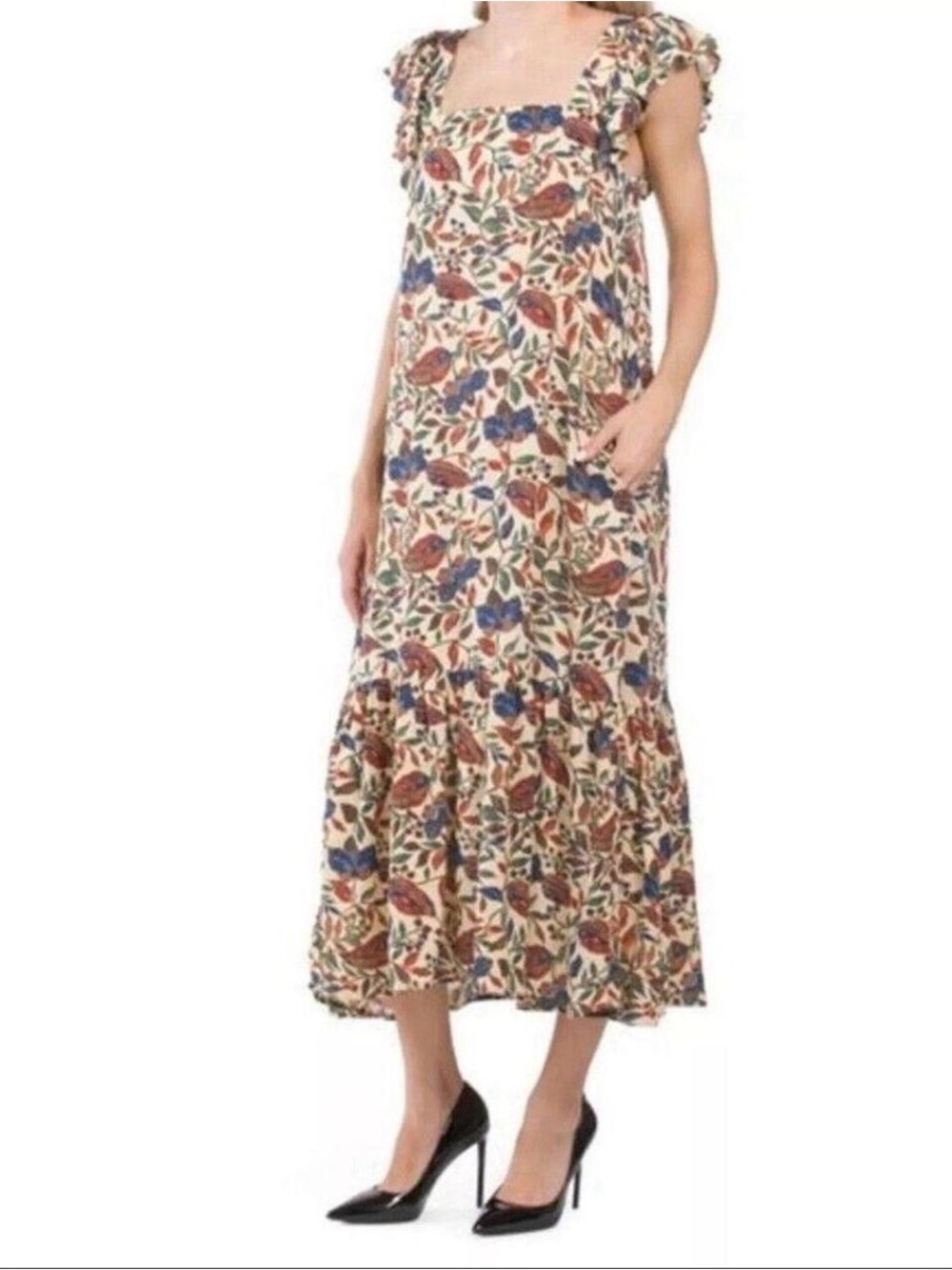 House of Harlow 1960 Floral Ruffle Maxi Dress M - Picture 11 of 12